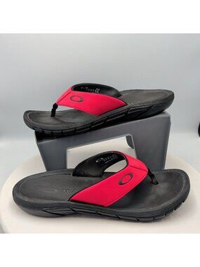 Mens Oakley Super Coil 2.0 Casual Sandal Black/red Size 10 15030-5FB 820